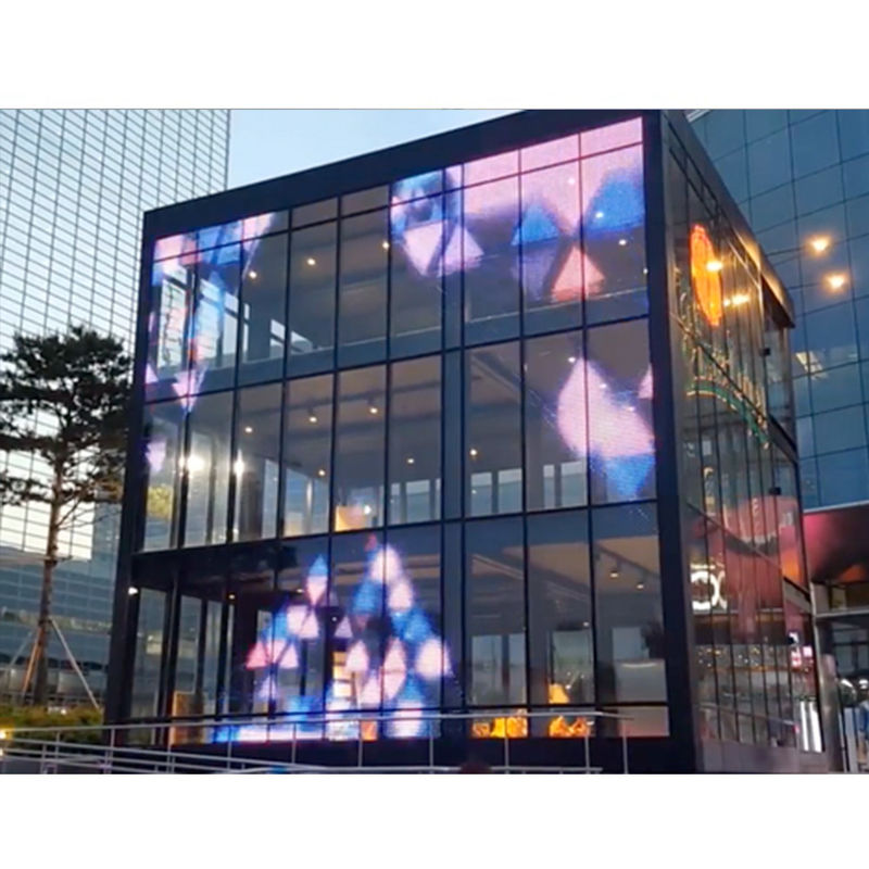 Display LED trasparente in vetro HD P3.91-7.8 per interni all'aperto