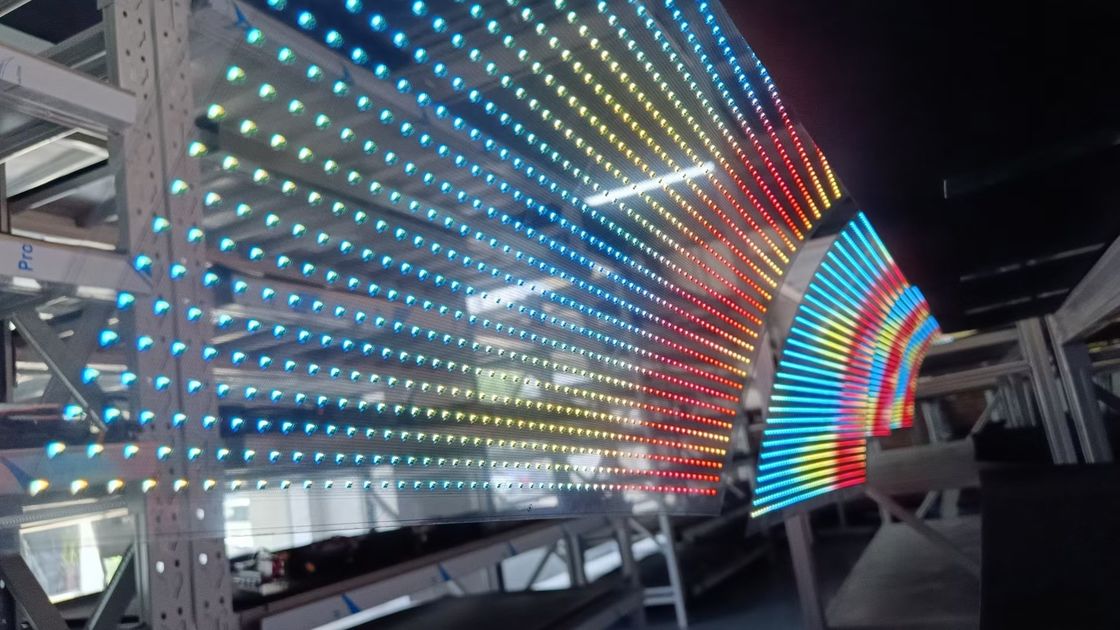 P6 P10 Pannello di visualizzazione a LED trasparente a colori pieni flessibile per interni